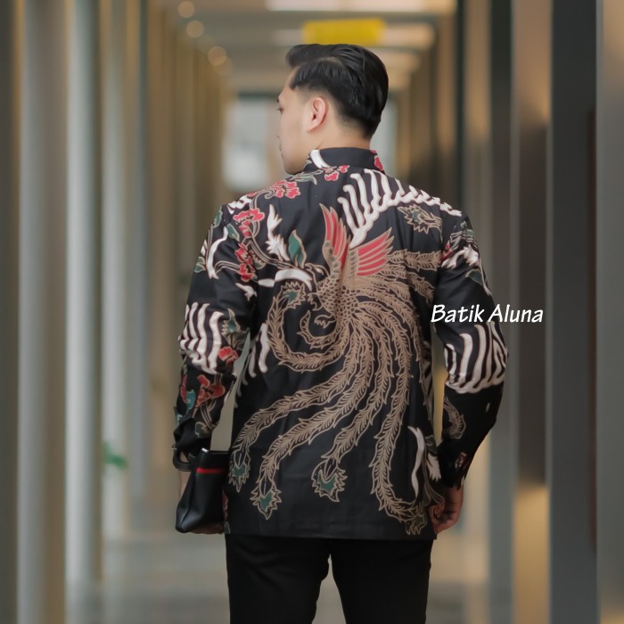 Batik Pria Lengan Panjang Premium Baju Kemeja Batik Formal Solo Produsen Batik Aluna PCW 009