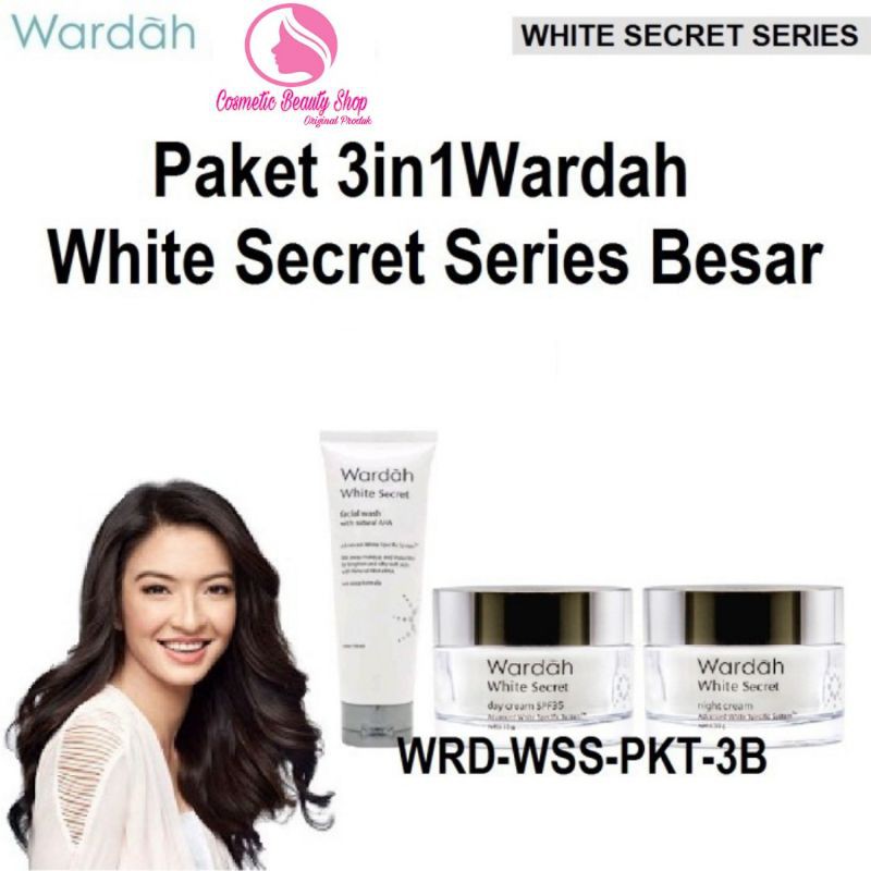 Paket Hemat Wardah 3in1 Skin Care White Secret Series Besar Original Bpom