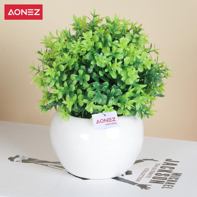 Promo Aonez Bunga Hiasan Tanaman Artificial 2 Warna Milan Kecil Hias - Hijau "