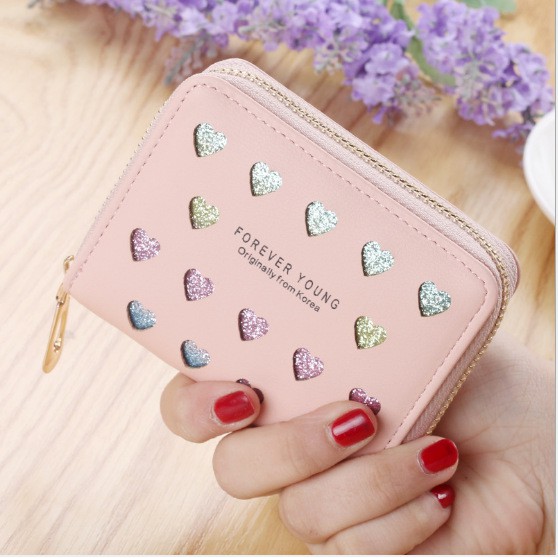 (6 WARNA) DOMPET PREMIUM Korea Love Glitter Laser Cut Lomenia LOD038