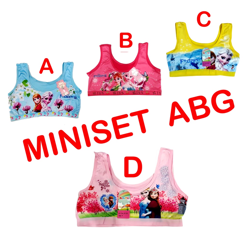 MINISET PELAJAR ANAK PEREMPUAN TANPA BUSA Motif Karakter TANPA BUSA.