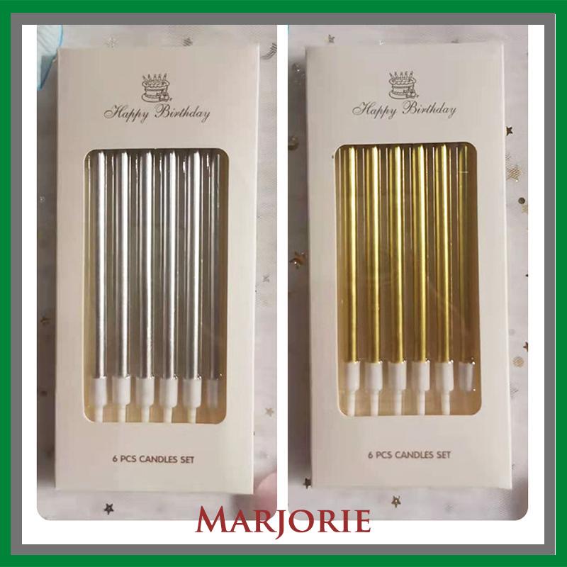 Lilin Pensil Isi 6Pcs - Dekorasi Pesta Ulang Tahun Lilin Panjang Birthday-MJD