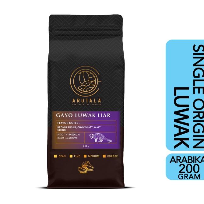 

Cuci Gudang Awal Tahun ARUTALA Kopi Luwak Gayo Wild Civet Coffee 200 gram Cuci Gudang Awal Tahun