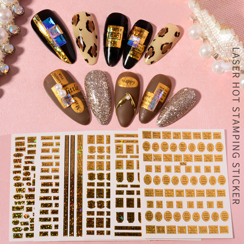 Mxbeauty Stiker Kuku 3d Diy Dengan Glitter Untuk Nail Art
