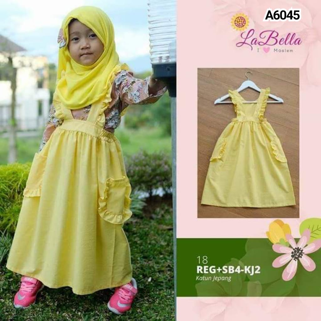 GAMIS ANAK LABELLA KJ YELLOW 10-11THN A6045