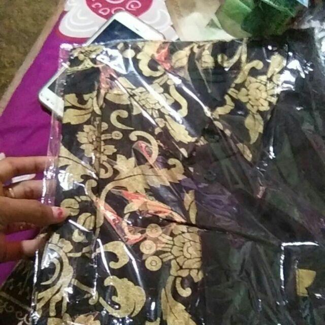 Kemeja Hem Pria Kombinasi Batik Bakung Pekalongan