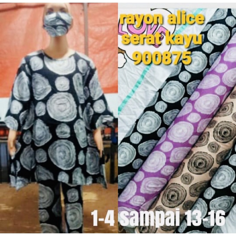 Baju setelan anak perempuan / baju setelan waka-waka / serat kayu