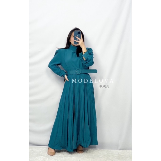 MDLV ~ 9095 SHARLINE TURTLE NECK MAXI / GAMIS IMPORT / FASHION MUSLIM / FASHION IMPORT WANITA