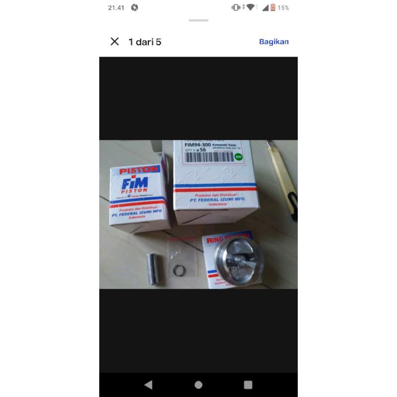 PISTON KIT FIM 94 - 300 IZUMI RACING SEHER DIAMETER 56 PEN 13 MM KAZE JUPITER Z VEGA R GRAND LEGENDA