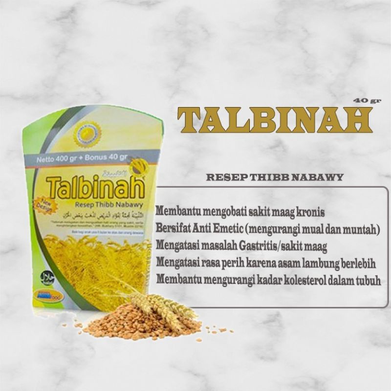 TALBINAH 400 gram Tepung Talbinah Terapi Maag - Asam Lambung - Pencernaan