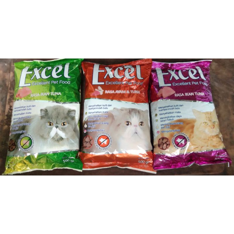 Makanan Kucing Excel Berat 500 Gram Shopee Indonesia