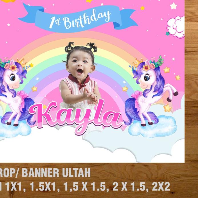 ✬ UNICORN BANNER/ BACKDROP/ SPANDUK ULANG TAHUN UL-TAH ♡