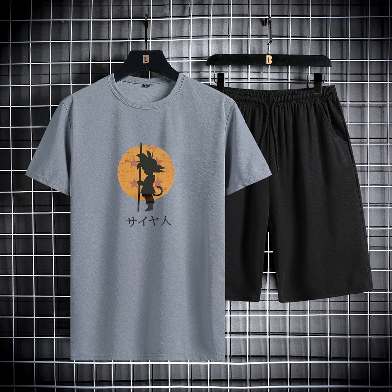 SET Pria = 1 Kaos + 1 Celana Pendek / kaos distro pria murah  keren jepang / celana kulot pria pendek chino