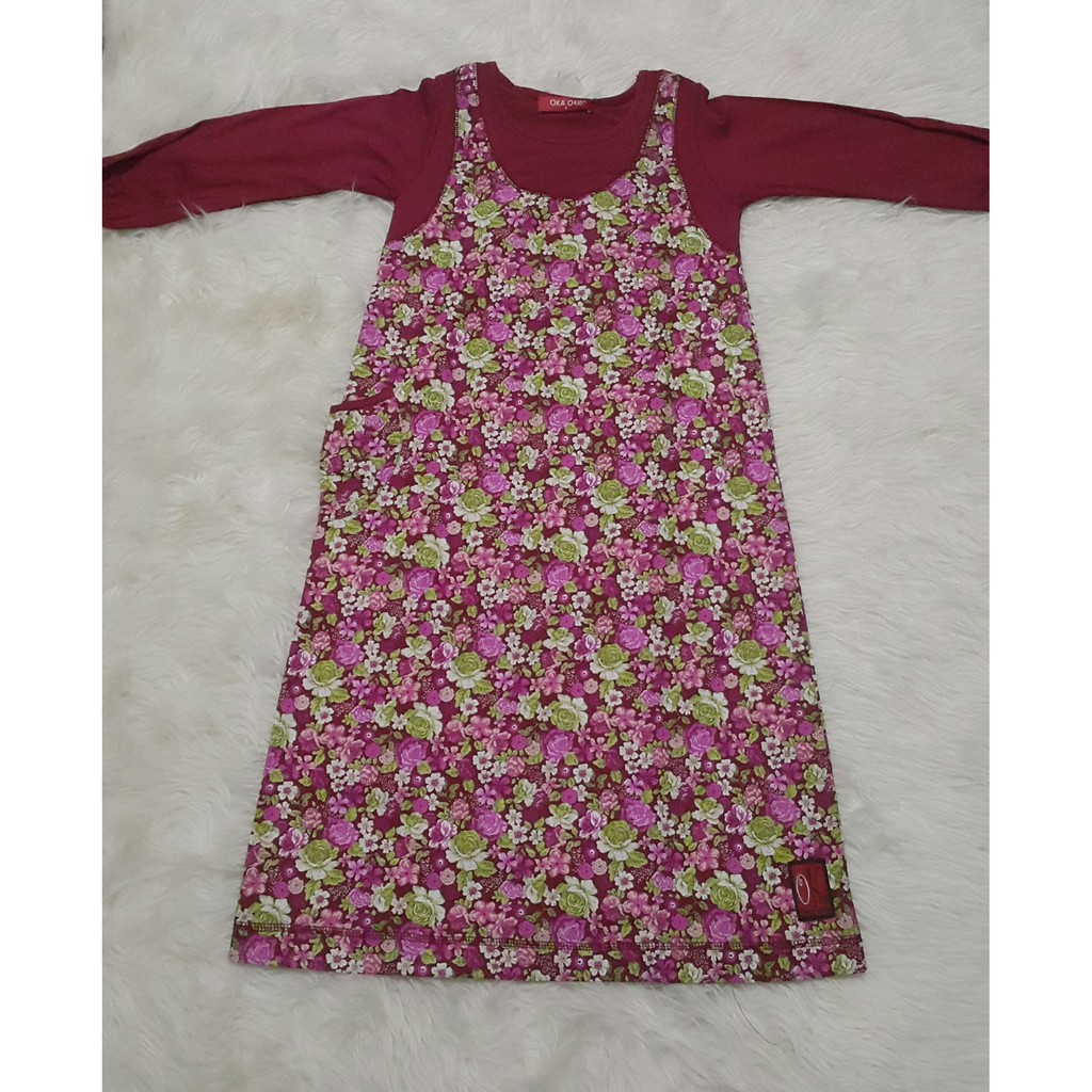 Gamis Anak Warna Merah Maroon Usia 6 tahun