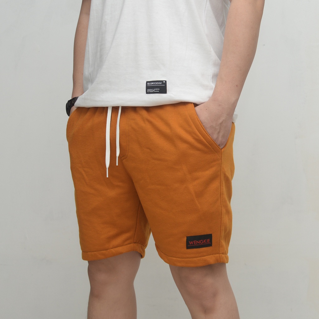 Wengkie.id / Boardshort / celana pendek pria / celana pendek wanita / celana casual / celana pendek murah / Warna Mustard - Kubus