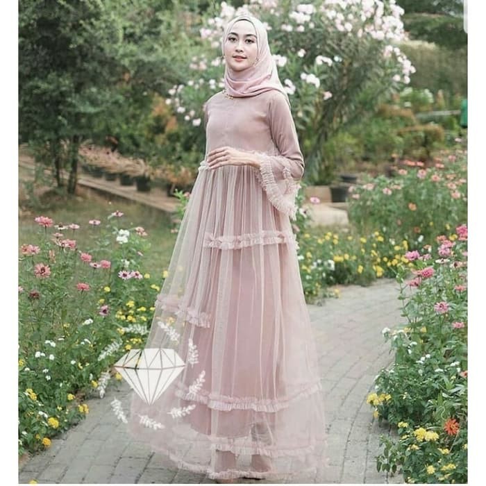 MAXI CANTIKA TILE MOCCA / MAXI MUSLIM PESTA KONDANGAN / GAMIS WANITA