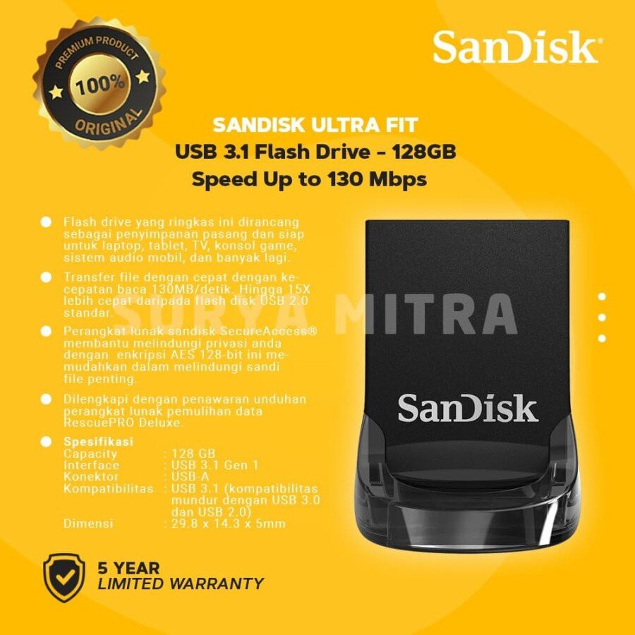 Flashdisk Sandisk Ultra Fit CZ430 128GB 3.0