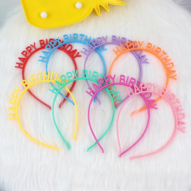 Bando Desain Happy Birthday Bahan Plastik Warna Permen Untuk Dekorasi Pesta Ulang Tahun Anak