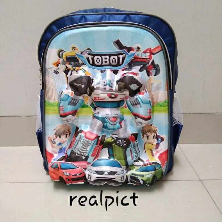 Tas Ransel Anak Karakter TOBOT Ransel anak sekolah Paud SD SMP tas punggung anak laki laki keren BISA COD