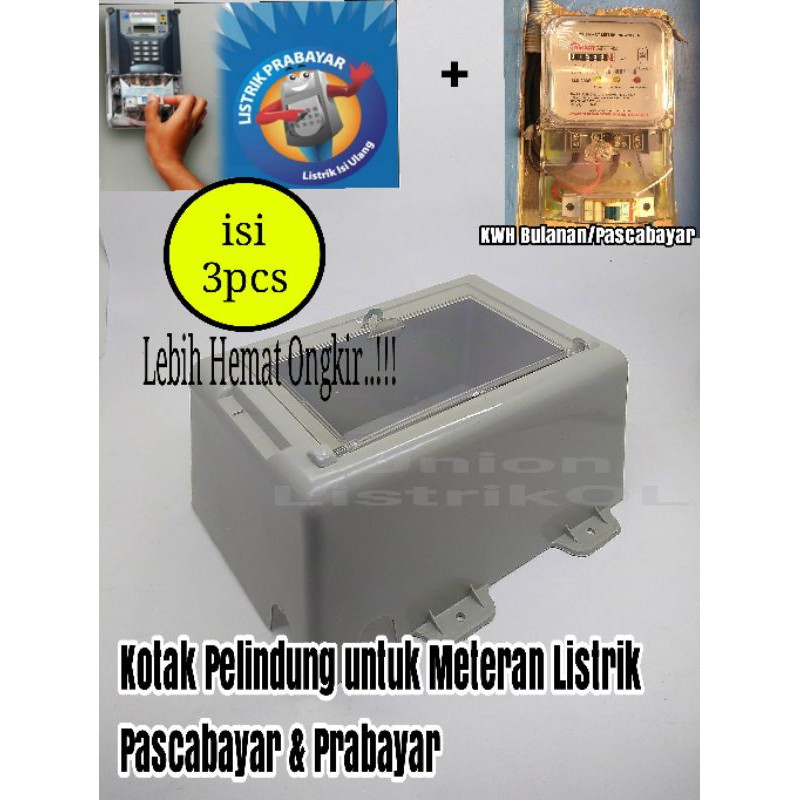 Kotak Box Meteran KWH Pasca/Prabayar isi 3pcs