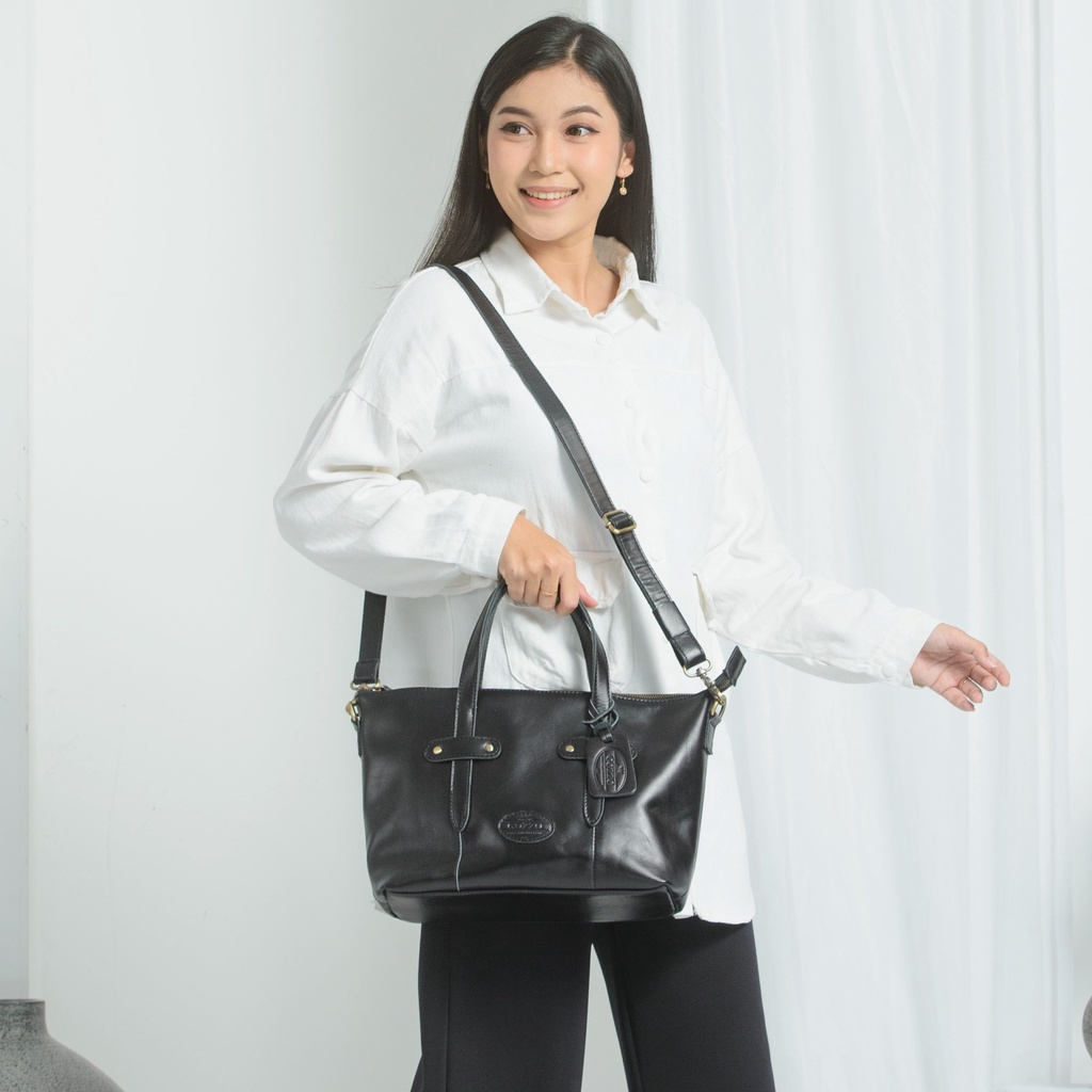 NEW !! TOTE BAG DAN SLING BAG WANITA BAHAN KULIT SAPI ASLI SHOPIE  / FREE GRAVIR NAMA DI GANTUNGAN TAS