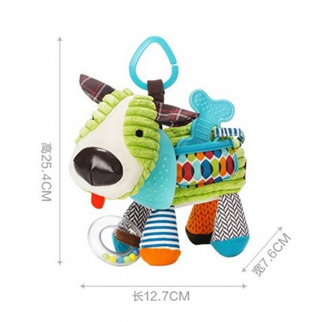 Boneka Teether Rattle Animal Stroller Crib Doll Mainan Bayi Plush Doll Mainan Edukasi Bayi Kerincing