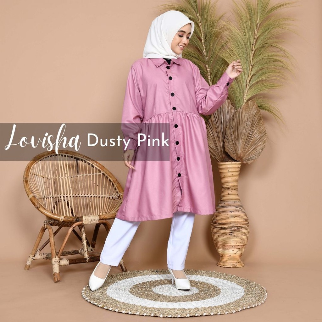 Tunik Toyobo/Tunik Polos/Tunik Casual (Dusty Pink)