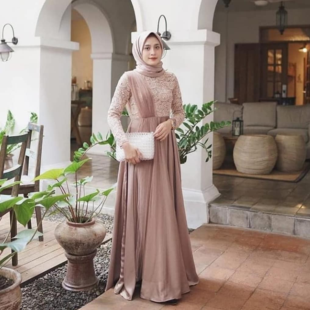 STEVIA DRESS Bahan Velvet Pakaina Wanita Gamis Panjang Terusan Gamis Wanita Dress Mulim Terbaru