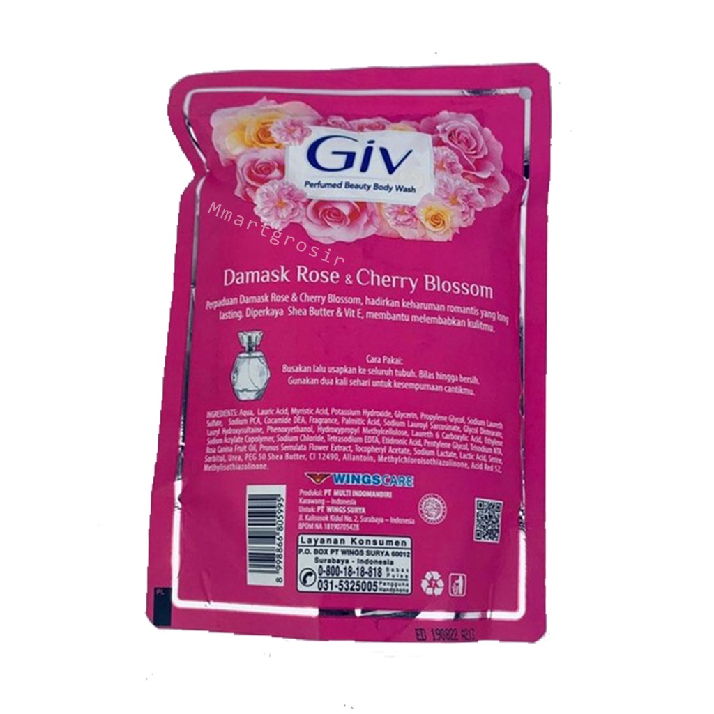 Giv / sabun cair / shea butter dan vitamin e / 250 ml / rose &amp; cherry blossom