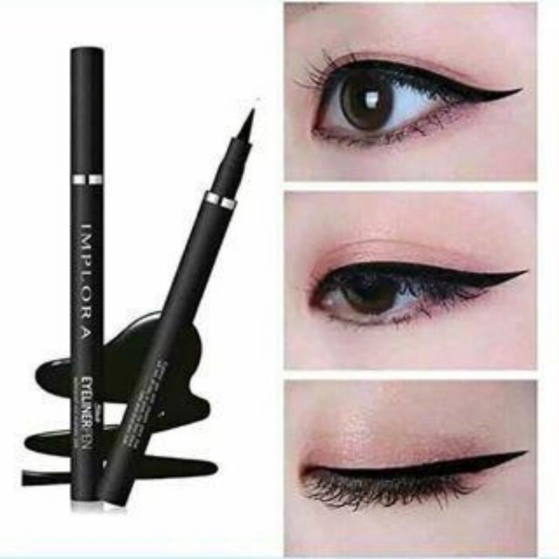 IMPLORA EYELINER PEN WATERPROOF BLACK SPIDOL/100% Original