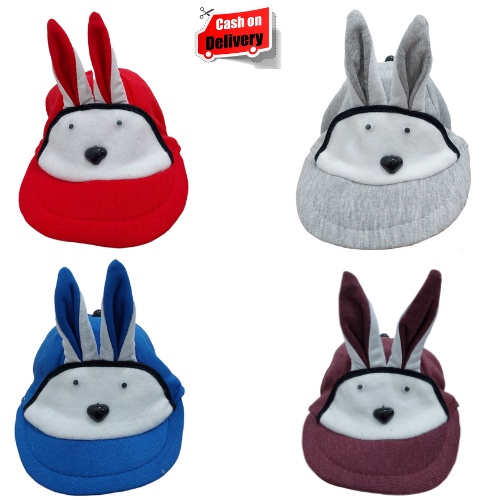 Topi Anak Karakter Kelinci Usia 1-3 Laki Perempuan Tahun Kualitas Premium Bahan Kaos Fleece