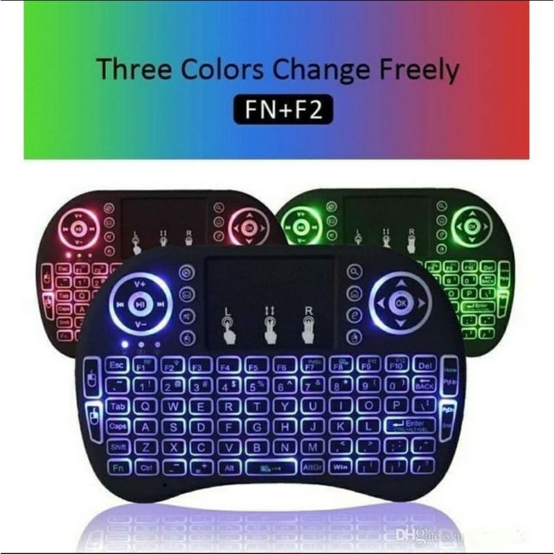 i8 mini Keyboard Wireless Mouse Touchpad 3 color Backlight dongle receiver