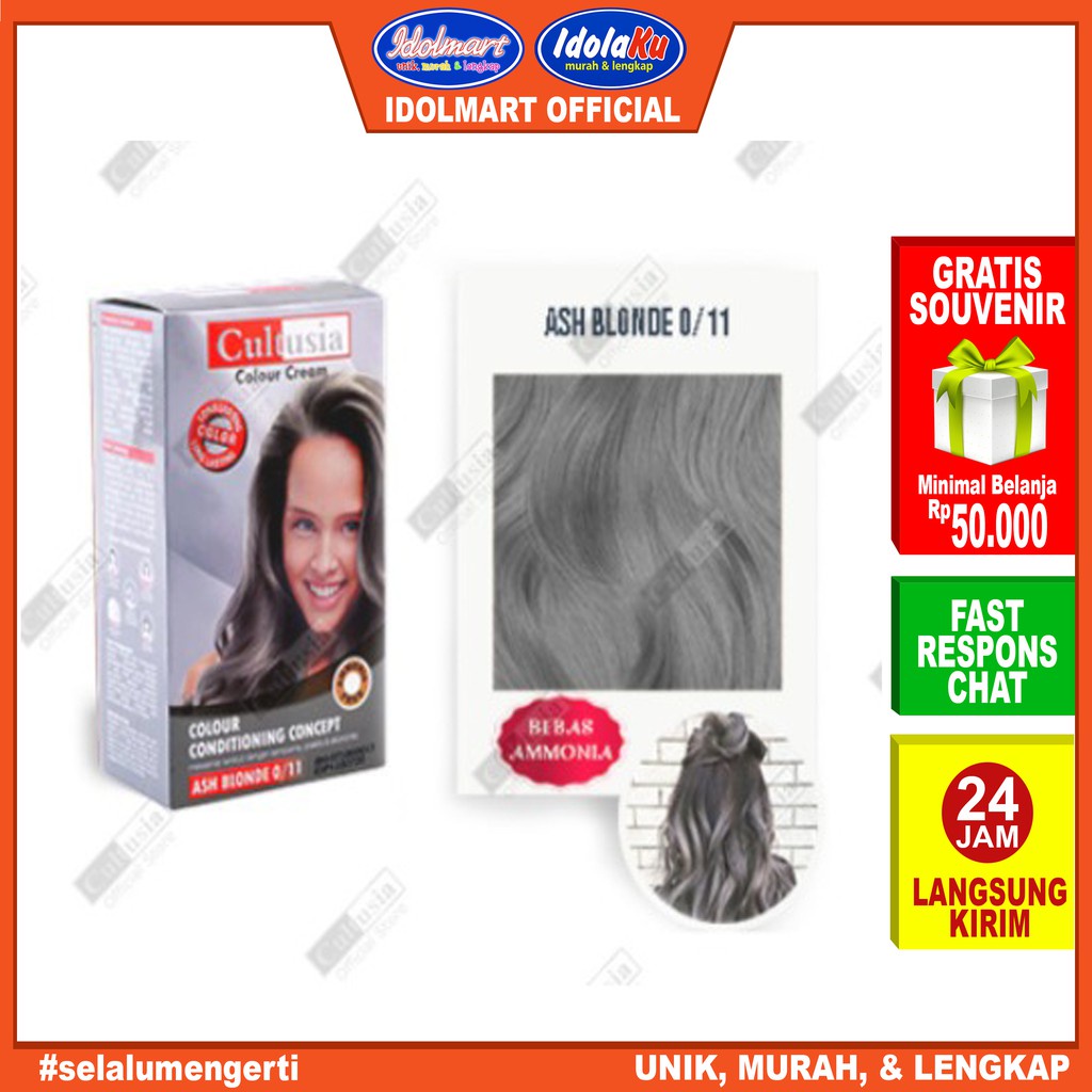 IDOLMART Pewarna rambut Cultusia Hair Color Ash Blonde 0/11 30 ML