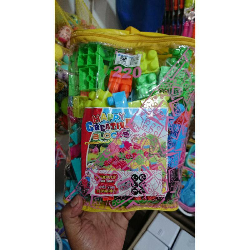 MAINAN ANAK BLOCK BRICK LEGO EDUKASI BALOK BESAR/MAINAN BALOK SUSUN HAPPY