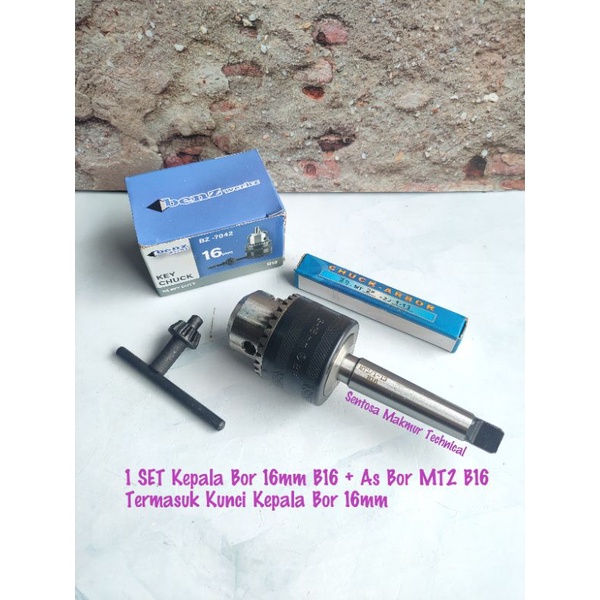 [1 SET] BENZ 16MM B16 Kepala Bor Magnet + AsBor As Bor Adaptor MT2 16 MM