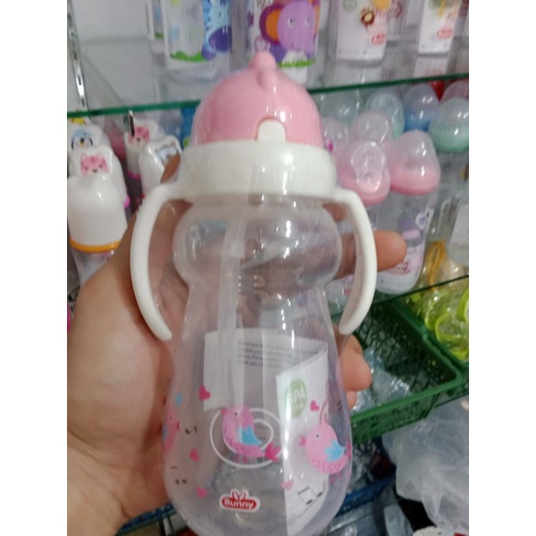 Bunny Training Cup White Straw/Botol Minum Dengan Sedotan