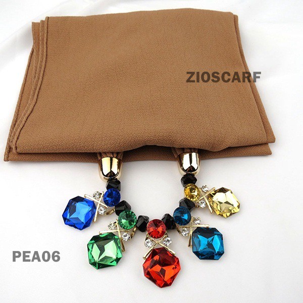 SCARF TASSEL Kalung Hijab Pendant PEA | Scarf Instant ZIOSCARF