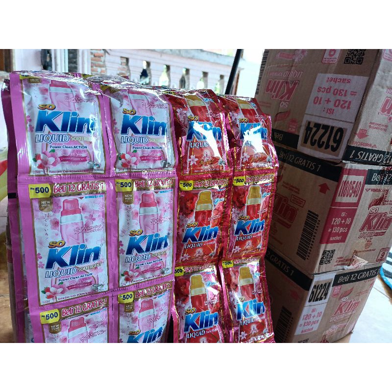 SOKLIN LIQUID DETERGENT RENTENG isi 12 sachet