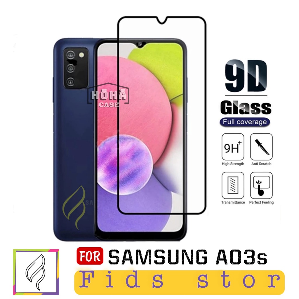 PROMO Tempered Glass SAMSUNG A03s Full Layar List Hitam&amp;Bening Screen Guard Protector Antigores Kaca