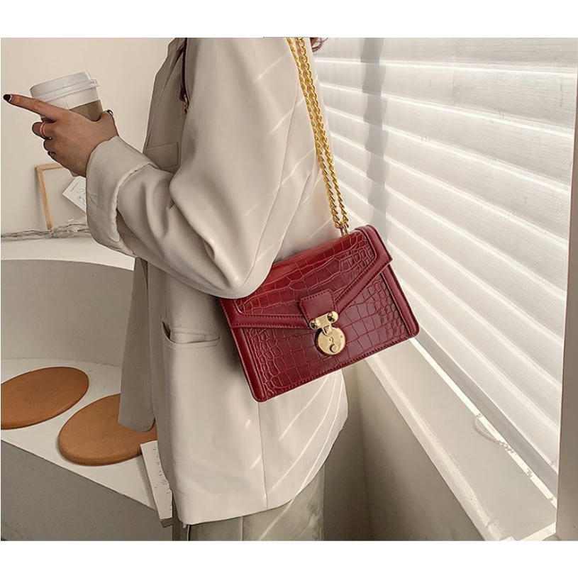 BJ43464 - BLACK/COFFEE/RED/WHITE - TAS WANITA FASHION IMPORT MODIS ELEGAN TERMURAH TERLARIS TERBARU BAGSTORE JAKARTA TAS BATAM BQ3464 GT1954