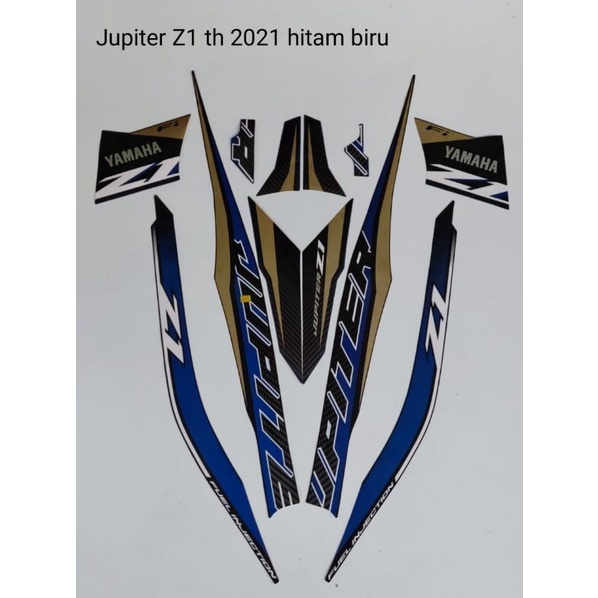 STRIPING STICKER LIS YAMAHA JUPITER Z1 2021 HITAM BIRU STICKER JUPITER Z1 HITAM BIRU 2021
