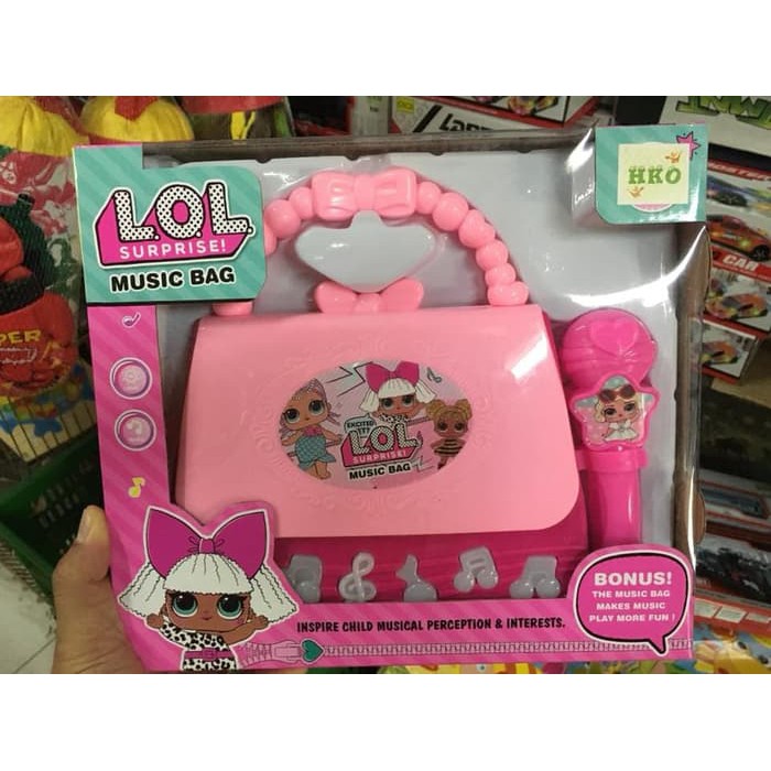 Mainan Anak Perempuan Microphone Music Bag LOL Surprise Tas Koper Mic