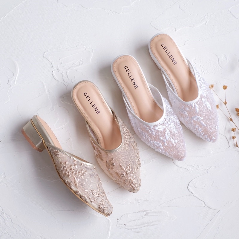 CELLENE BIA Simply Lace 3 colors | Wedding shoes heels 3cm brukat