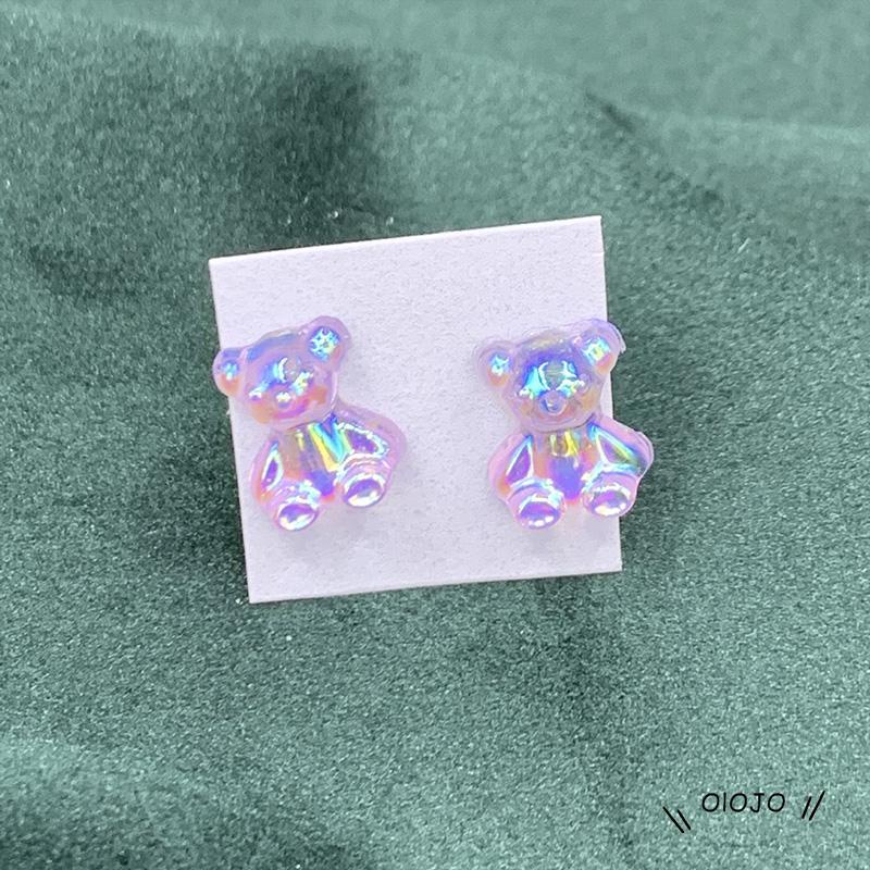【COD】Anting Tusuk Bentuk Beruang Mini Bahan Akrilik Warna-Warni Untuk Wanita