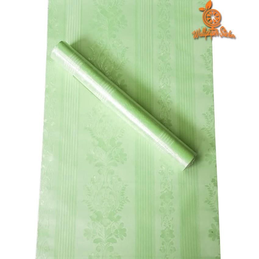 Walpaper Warna Hijau - Green Rose - Salur Hijau - 10Meter  Wallpaper Dinding - Stiker Wallpaper LEM