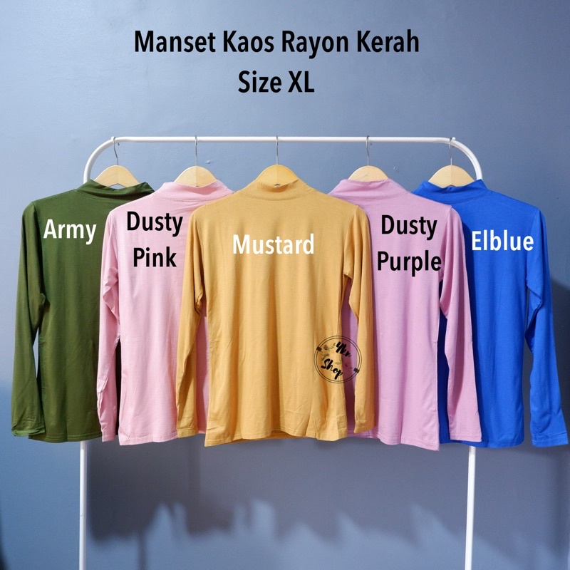 Manset Kaos Wanita Bahan Rayon Kerah size XL LD 86cm-95cm