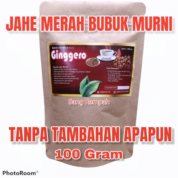 

Promo! Jahe Merah Bubuk Murni 100 Gram (100%) (BERKUALITAS)