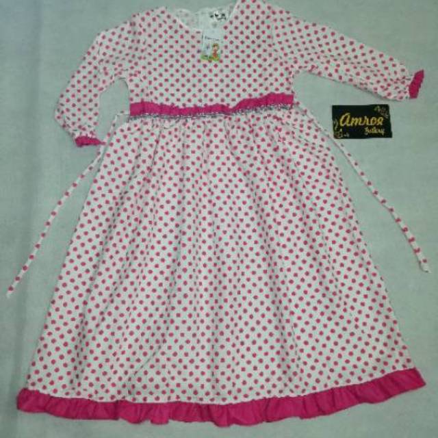 Gamis anak perempuan polkadot