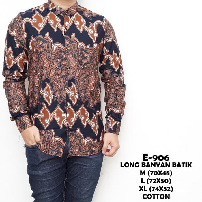 Jual Kemeja batik pria lengan panjang 3 Murah