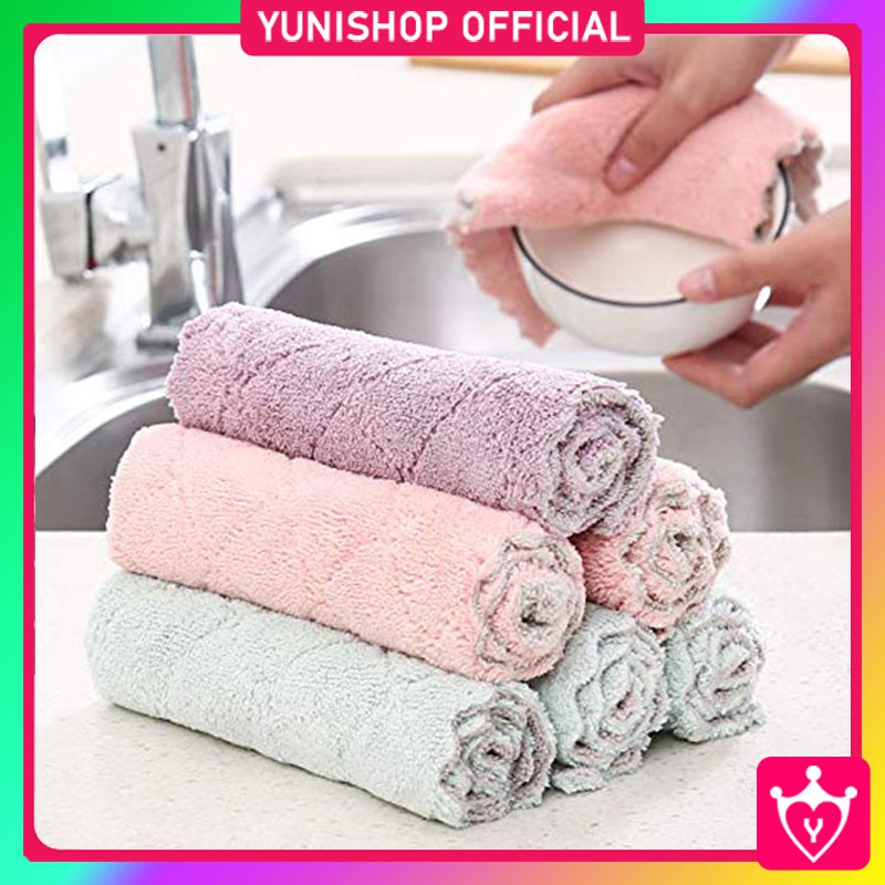 Kain Lap Microfiber Serbaguna Dapur Meja Piring Anti Minyak / Lap Serap Air TS-96